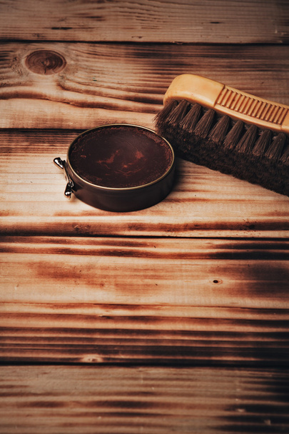 wax and brush.Vintage.Pastel brown - Foto, Bild