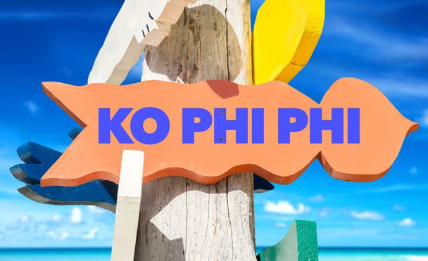 Koh Phi Phi hoş geldiniz işareti - Fotoğraf, Görsel