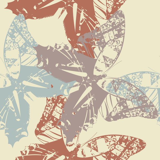 Retro seamless pattern with stylish butterfly's - Vektor, Bild