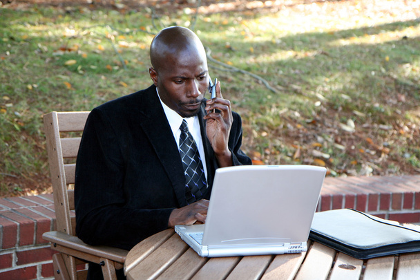 Businessman on Computer - Foto, Bild