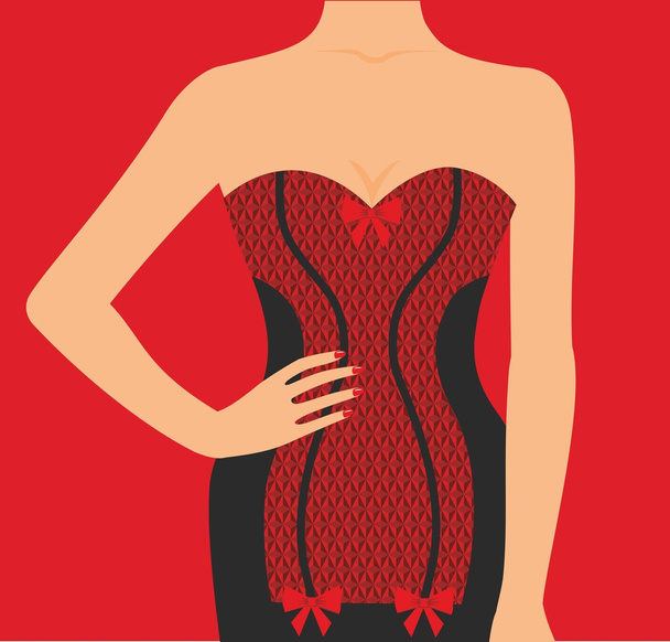 figura di donna in corsetto rosso e nero
 - Vettoriali, immagini