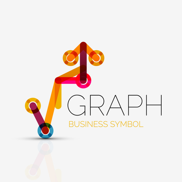 Abstracte logo idee, lineaire diagram of grafiek business pictogram. Creatieve vector logo ontwerpsjabloon - Vector, afbeelding