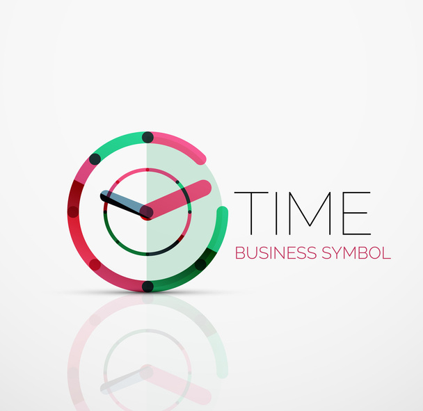 Vector abstract logo idea, time concept or clock business icon. Creative logotype design template - Vector, Image