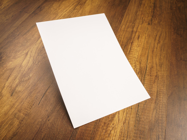 White template paper on wood texture - Photo, image