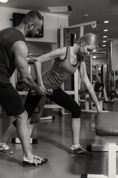 Sport couple on training in the gym. - Foto, Imagem