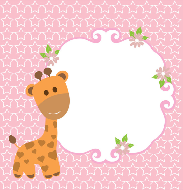Baby Giraffe Card - Vector, imagen