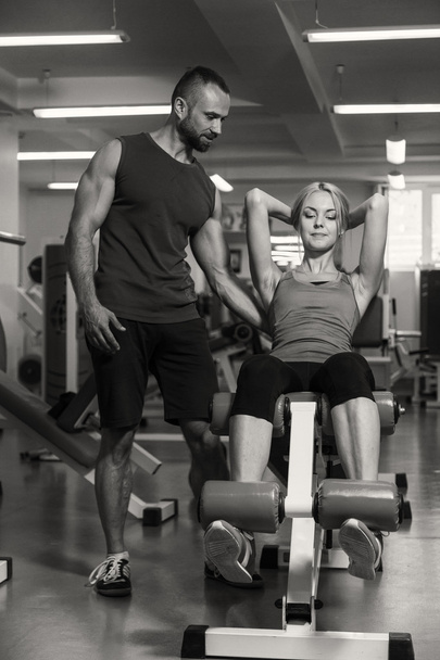 Sport couple on training in the gym. . - Foto, Imagem