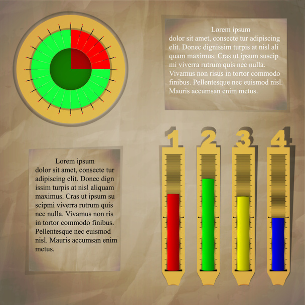 infografika a papír háttér - Vektor, kép
