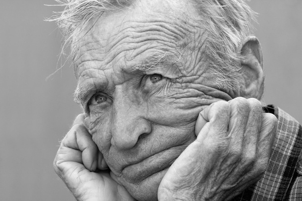 Portrait thoughtful elderly men - Photo, Image