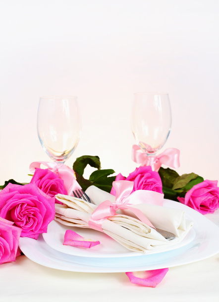romantik bir akşam yemeği için iki dikey - Fotoğraf, Görsel