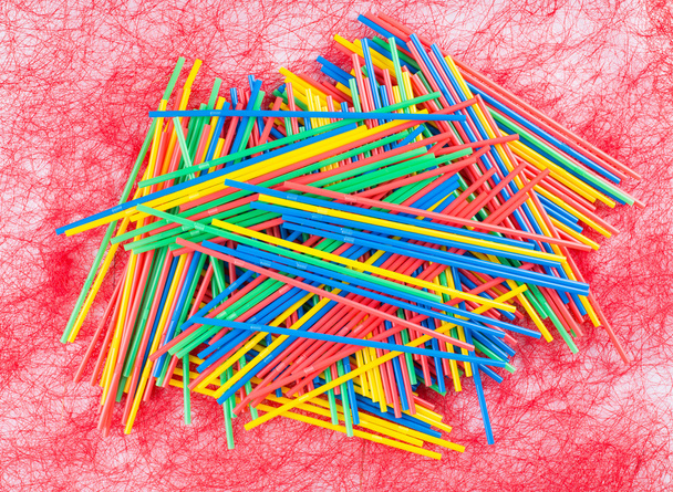 Plastic various drinking straws - Zdjęcie, obraz