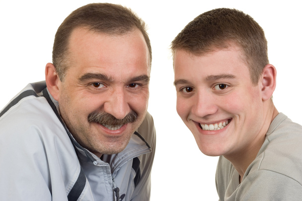 Feliz e sorridente pai e filho
 - Foto, Imagem