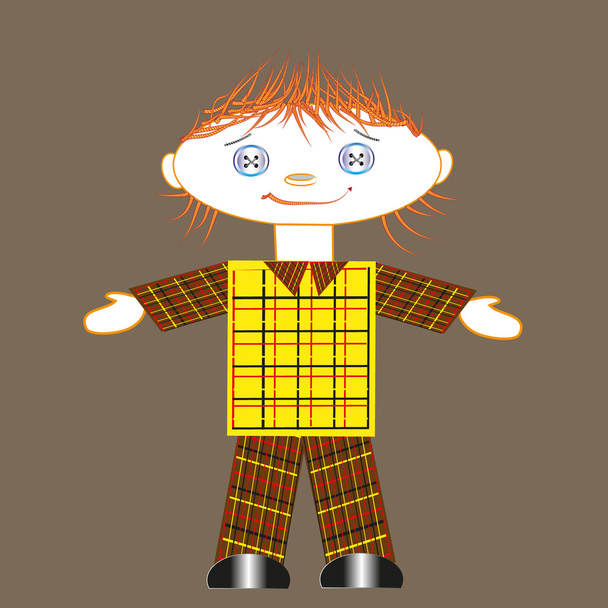 Тряпічная лялька хлопчик
 - Вектор, зображення