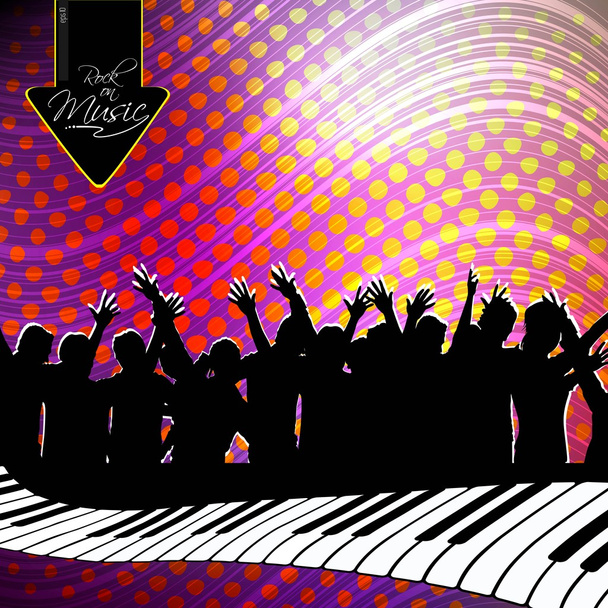 Beautiful abstract background with disco silhouette. vector - Vector, Image