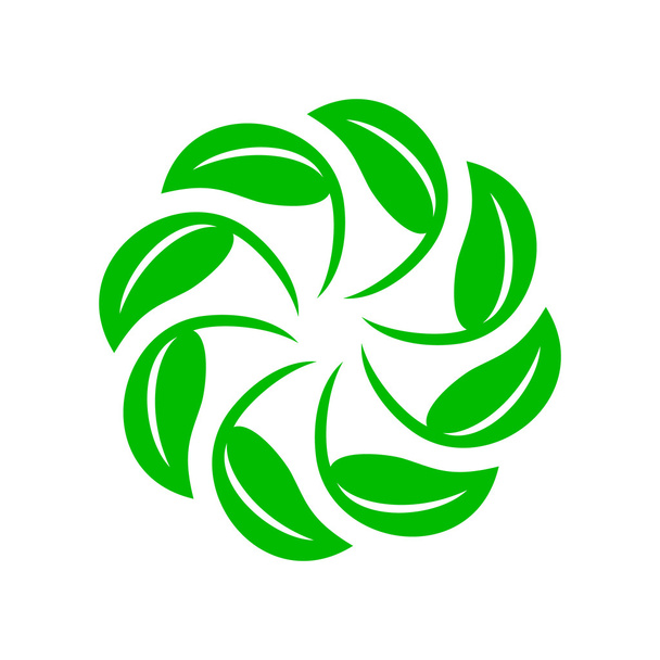 Circle of green leaves icon, simple style - Vetor, Imagem