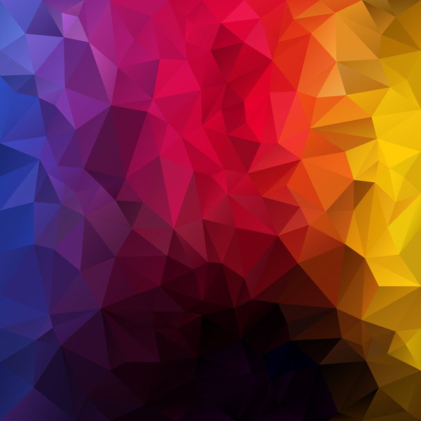 vektorové pozadí vertikálně prokládaný nepravidelný mnohoúhelník s trojúhelníkovým vzorem v duhové spektrum barev s tmavé dno - Vektor, obrázek