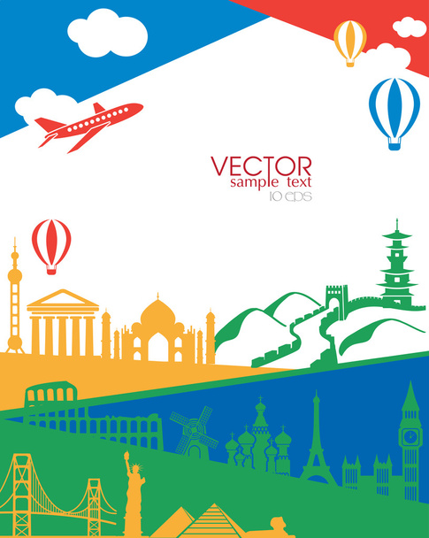 Fondo de viaje - ilustración vectorial
 - Vector, Imagen