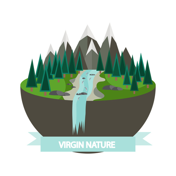 Illustration of mountain nature  - Vektor, obrázek