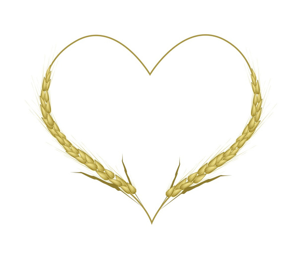 Cor dourada do trigo em forma de coração
 - Vetor, Imagem