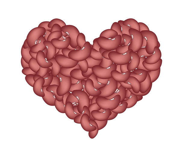 Frijoles renales formándose en forma de corazón
 - Vector, Imagen