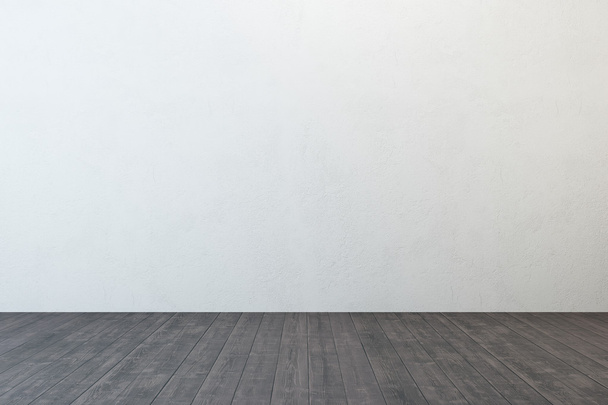 empty room with white wall and wooden floor - Foto, Imagem