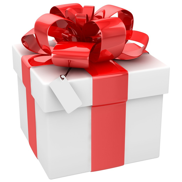 Caja de regalo sobre fondo blanco 3d ilustración
 - Foto, Imagen