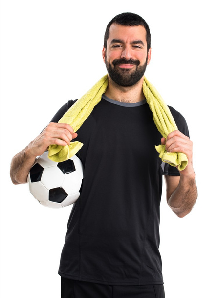 Fußballer mit Handtuch - Foto, Bild