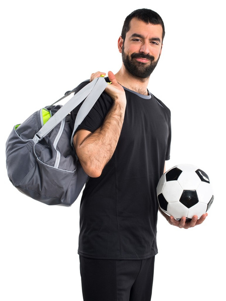 Jugador de fútbol con brotbeutel
 - Foto, imagen