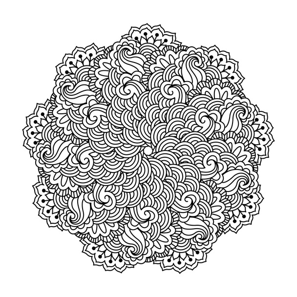 Easy Mandala Flowers Design. Elegant Simple mandala page intricate lines  patterns wall art, invitations, tattoo, designs, basic mandalas Coloring  page Stock Illustration