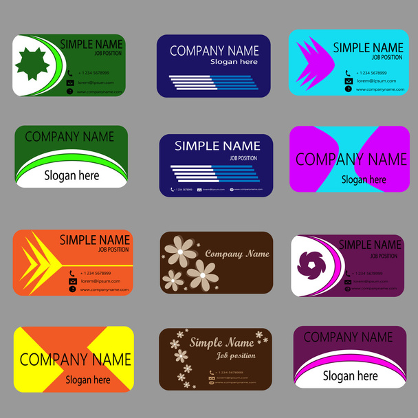 Conjunto de tarjetas de visita creativas modernas. Listo para su uso. Ilustración vectorial
 - Vector, imagen