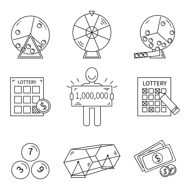 Lotterielinien-Symbole gesetzt  - Vektor, Bild