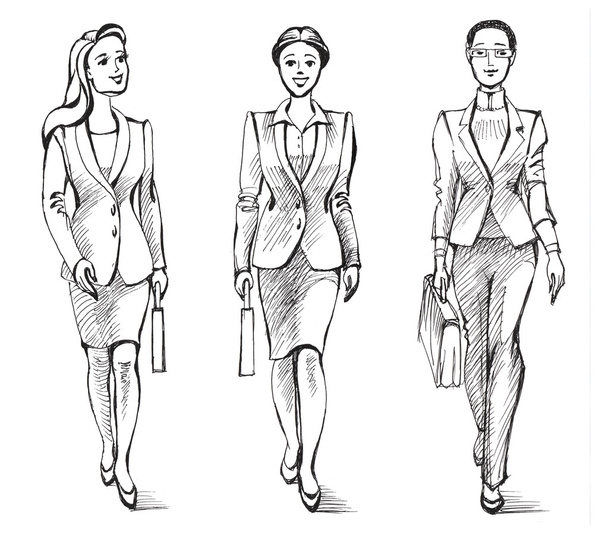 Definir mulheres de negócios, moda terno clássico
 - Foto, Imagem