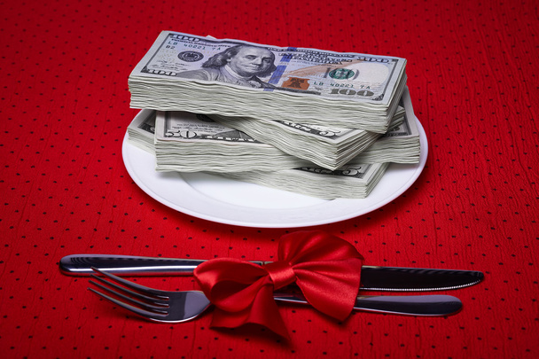 Dollars and cutlery - Photo, image