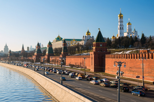 Moscow, Russia - February 18.2016. Moscow Kremlin and Grand Palace - 写真・画像