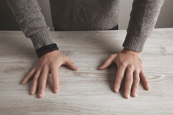 close unrecognizable brutal man hands sweater isolated - Photo, Image