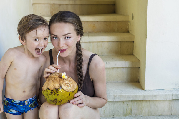 Mother and son having fun on their holiday - Photo, Image