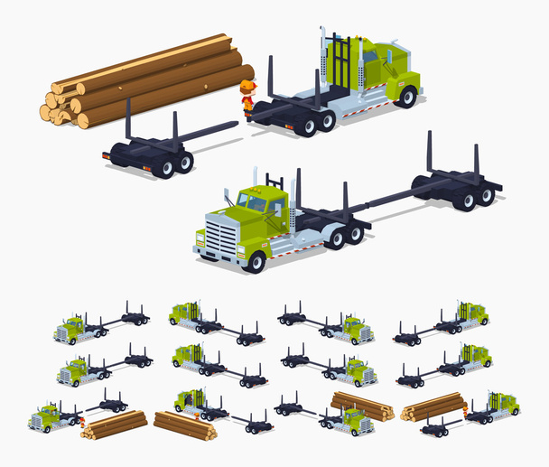 Lege log vrachtwagen - Vector, afbeelding