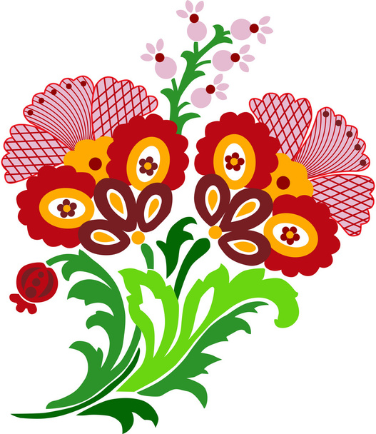 Embroidery traditional vector illustration design - Vector, Image