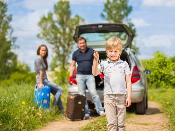 happy family going on a trip by car - Фото, изображение