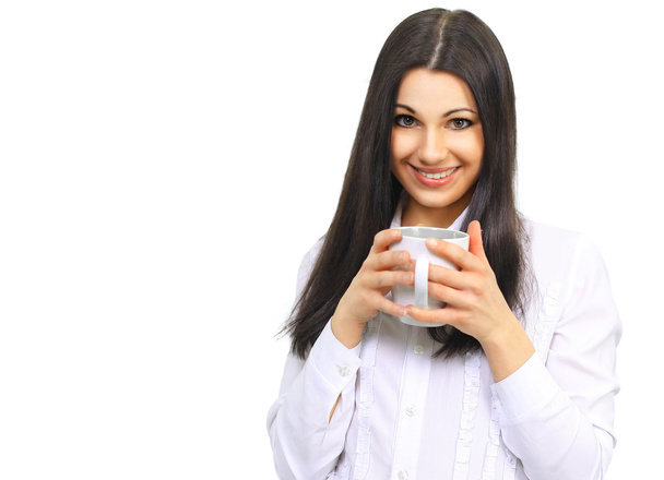 portrait of successful business woman with Cup of coffee - Photo, Image