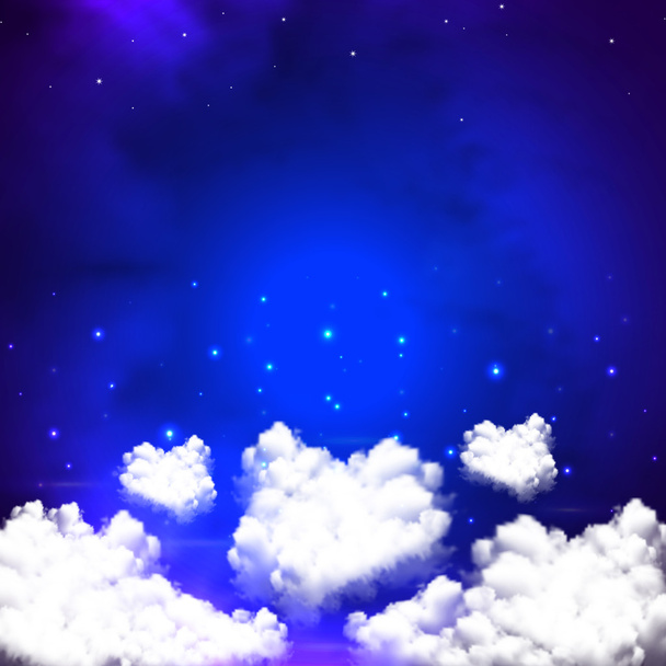 幻想的な夜の空 - ベクター画像