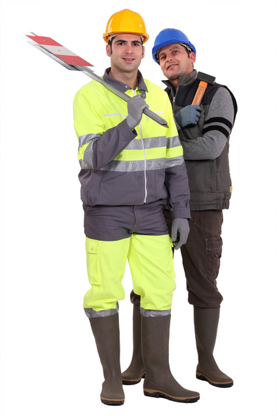 Two road workers - Фото, зображення