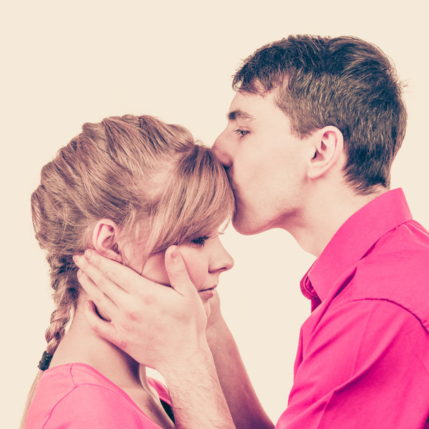 Couple. Woman is sad and being consoled by his partner  - Photo, Image
