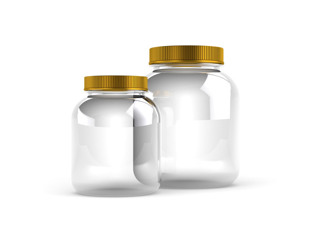 Glass Jars with gold covers - Photo, image