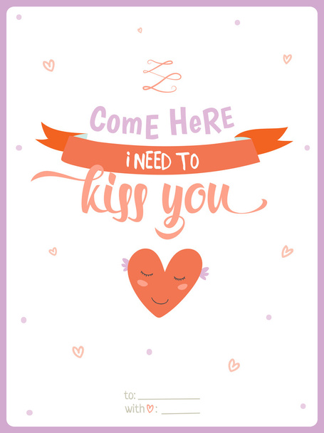 Valentines day calligraphic card - ベクター画像