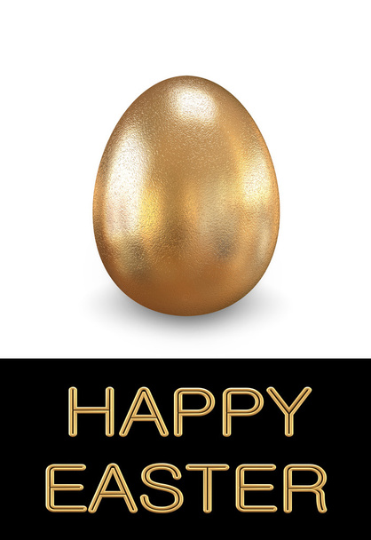 Greeting card with Easter. One golden egg. - Fotografie, Obrázek