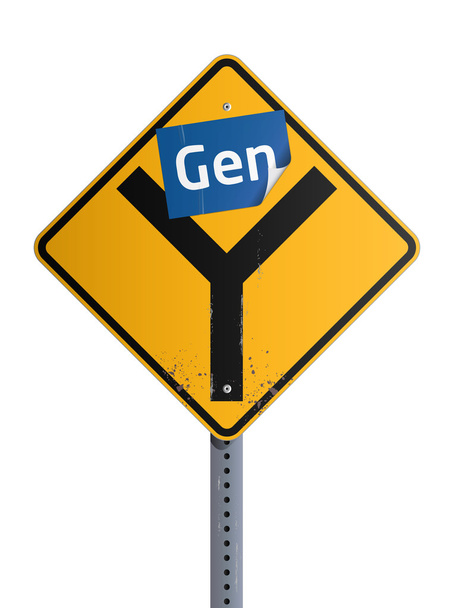 gen y の道路標識 - ベクター画像