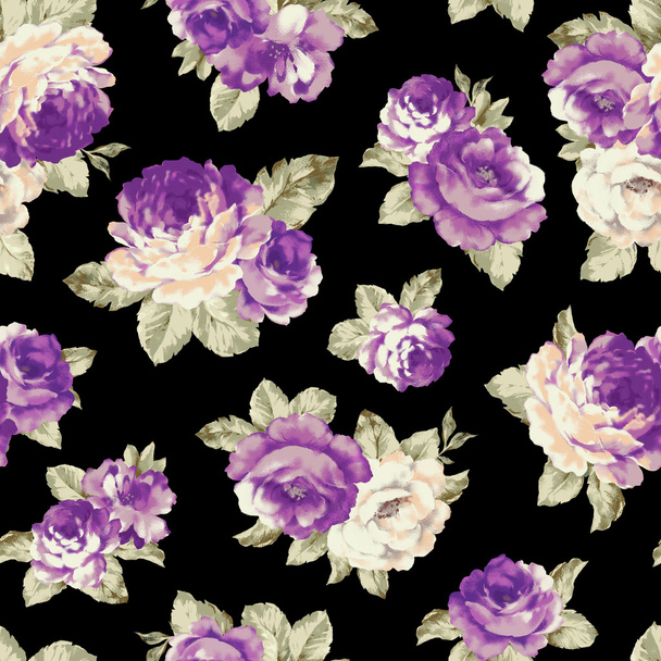 Rose illustration pattern - Foto, afbeelding