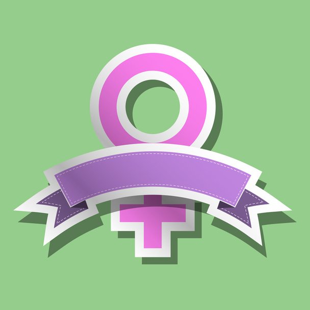 Womens sign with ribbon - Vector, afbeelding