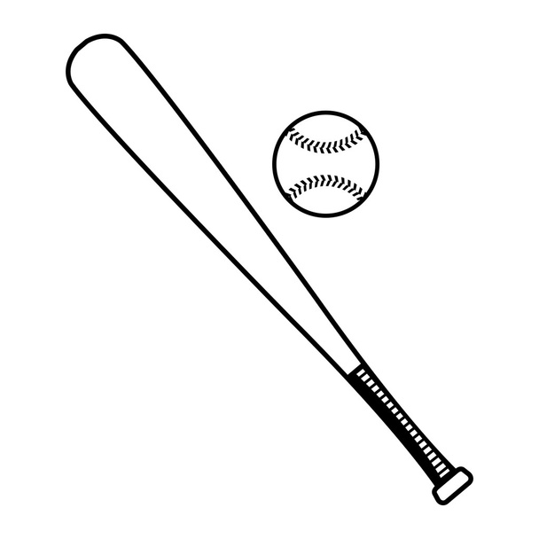 Ρόπαλο του μπέιζμπολ & μπέιζμπολ - Διάνυσμα, εικόνα